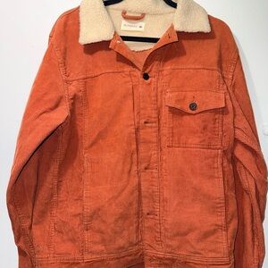 McTavish Sherpa-Lined Corduroy Jacket Men’s Small Rust Brown